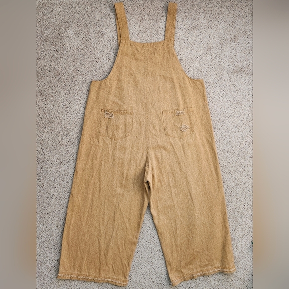 Easel Orange Distressed Women Overalls - Picture 10 of 13